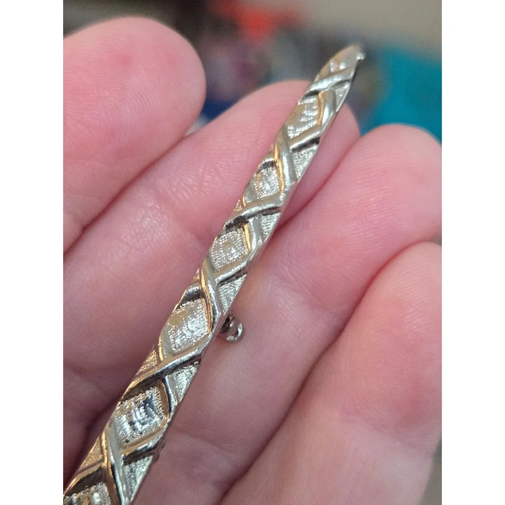 Scottish Celtic Pewter Twisting Sword Kilt Pin Brooch Vintage